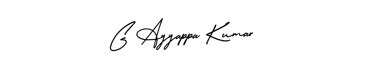 The best way (AmerikaSignatureDemo-Regular) to make a short signature is to pick only two or three words in your name. The name G Ayyappa Kumar include a total of six letters. For converting this name. G Ayyappa Kumar signature style 3 images and pictures png