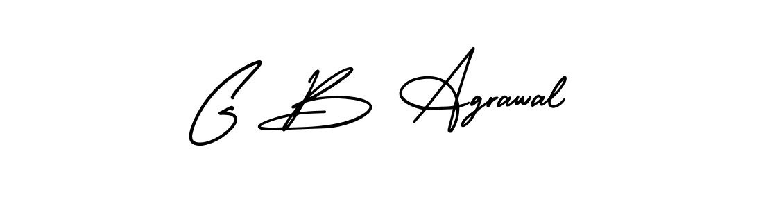 The best way (AmerikaSignatureDemo-Regular) to make a short signature is to pick only two or three words in your name. The name G B Agrawal include a total of six letters. For converting this name. G B Agrawal signature style 3 images and pictures png