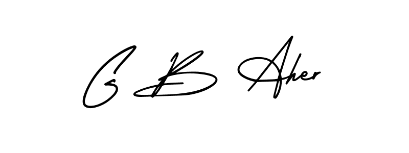 Design your own signature with our free online signature maker. With this signature software, you can create a handwritten (AmerikaSignatureDemo-Regular) signature for name G B Aher. G B Aher signature style 3 images and pictures png