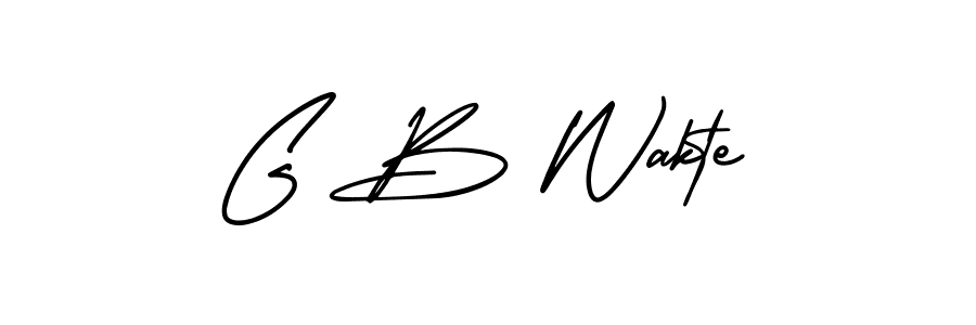 Design your own signature with our free online signature maker. With this signature software, you can create a handwritten (AmerikaSignatureDemo-Regular) signature for name G B Wakte. G B Wakte signature style 3 images and pictures png