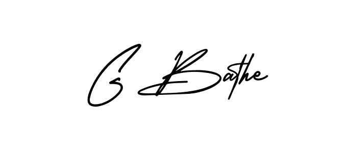 Use a signature maker to create a handwritten signature online. With this signature software, you can design (AmerikaSignatureDemo-Regular) your own signature for name G Bathe. G Bathe signature style 3 images and pictures png