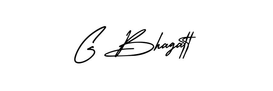 You should practise on your own different ways (AmerikaSignatureDemo-Regular) to write your name (G Bhagatt) in signature. don't let someone else do it for you. G Bhagatt signature style 3 images and pictures png