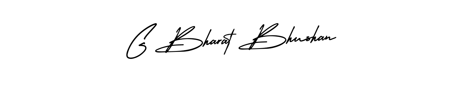 The best way (AmerikaSignatureDemo-Regular) to make a short signature is to pick only two or three words in your name. The name G Bharat Bhushan include a total of six letters. For converting this name. G Bharat Bhushan signature style 3 images and pictures png