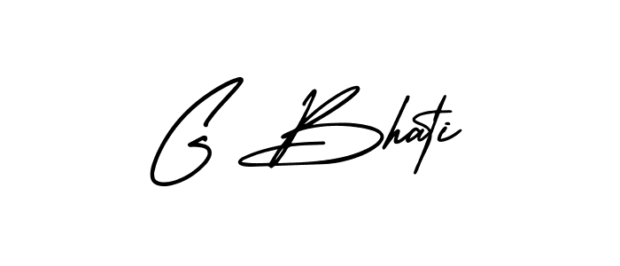 Design your own signature with our free online signature maker. With this signature software, you can create a handwritten (AmerikaSignatureDemo-Regular) signature for name G Bhati. G Bhati signature style 3 images and pictures png