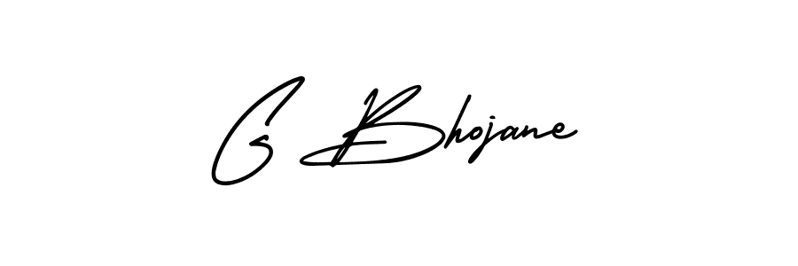The best way (AmerikaSignatureDemo-Regular) to make a short signature is to pick only two or three words in your name. The name G Bhojane include a total of six letters. For converting this name. G Bhojane signature style 3 images and pictures png