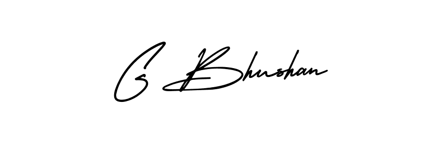 Make a beautiful signature design for name G Bhushan. With this signature (AmerikaSignatureDemo-Regular) style, you can create a handwritten signature for free. G Bhushan signature style 3 images and pictures png