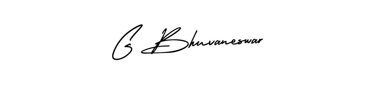 The best way (AmerikaSignatureDemo-Regular) to make a short signature is to pick only two or three words in your name. The name G Bhuvaneswar include a total of six letters. For converting this name. G Bhuvaneswar signature style 3 images and pictures png