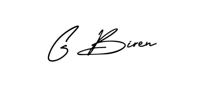 Use a signature maker to create a handwritten signature online. With this signature software, you can design (AmerikaSignatureDemo-Regular) your own signature for name G Biren. G Biren signature style 3 images and pictures png