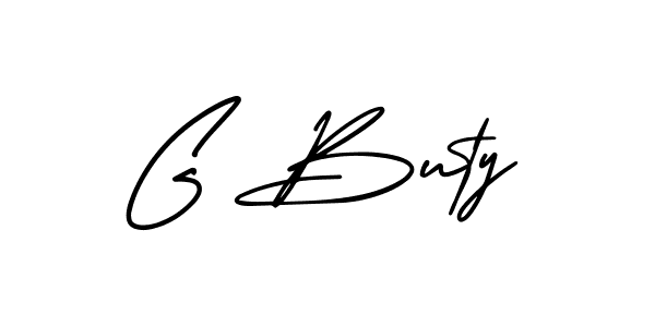 The best way (AmerikaSignatureDemo-Regular) to make a short signature is to pick only two or three words in your name. The name G Buty include a total of six letters. For converting this name. G Buty signature style 3 images and pictures png