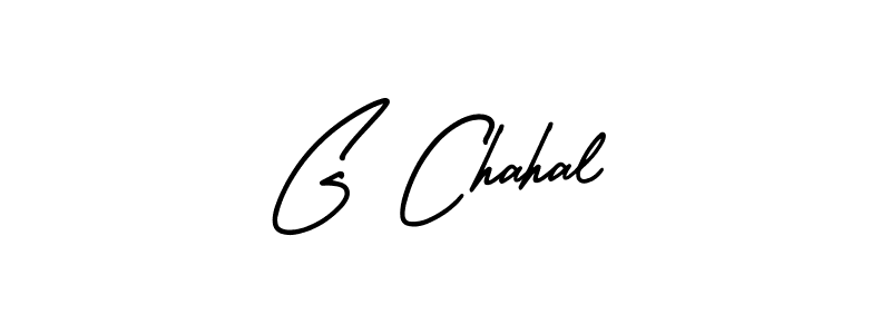 You should practise on your own different ways (AmerikaSignatureDemo-Regular) to write your name (G Chahal) in signature. don't let someone else do it for you. G Chahal signature style 3 images and pictures png