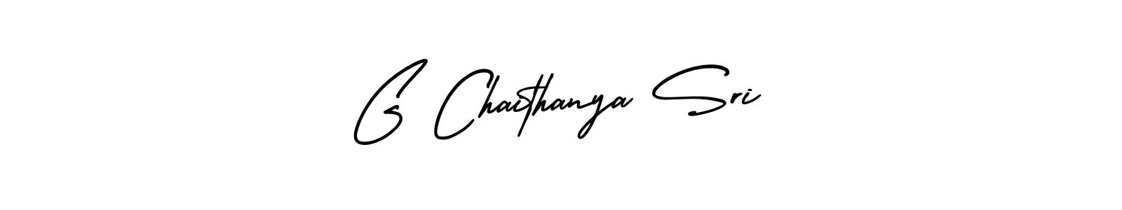 The best way (AmerikaSignatureDemo-Regular) to make a short signature is to pick only two or three words in your name. The name G Chaithanya Sri include a total of six letters. For converting this name. G Chaithanya Sri signature style 3 images and pictures png