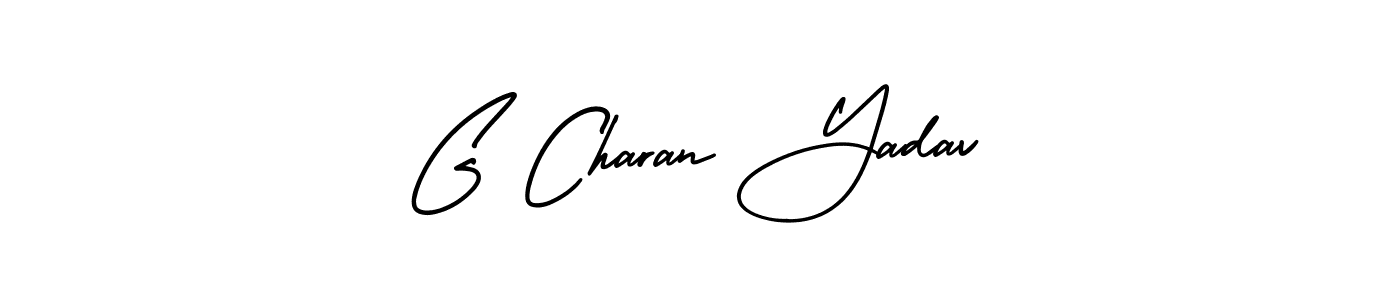 This is the best signature style for the G Charan Yadav name. Also you like these signature font (AmerikaSignatureDemo-Regular). Mix name signature. G Charan Yadav signature style 3 images and pictures png