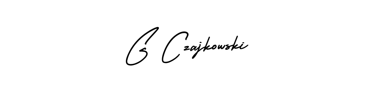 This is the best signature style for the G Czajkowski name. Also you like these signature font (AmerikaSignatureDemo-Regular). Mix name signature. G Czajkowski signature style 3 images and pictures png