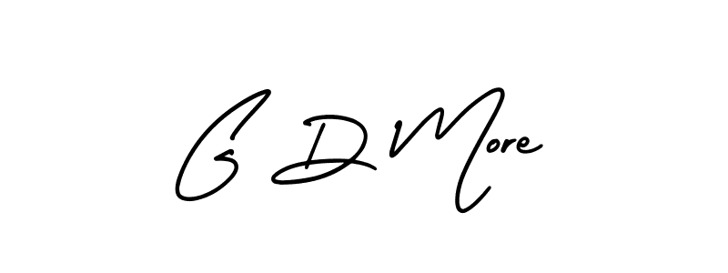 How to make G D More name signature. Use AmerikaSignatureDemo-Regular style for creating short signs online. This is the latest handwritten sign. G D More signature style 3 images and pictures png