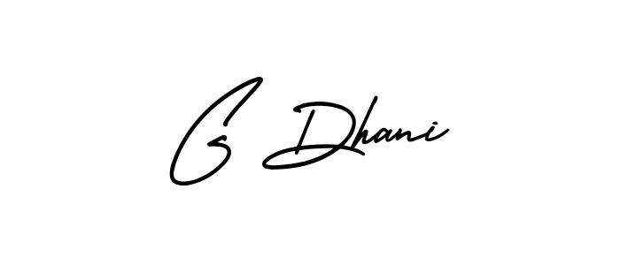 AmerikaSignatureDemo-Regular is a professional signature style that is perfect for those who want to add a touch of class to their signature. It is also a great choice for those who want to make their signature more unique. Get G Dhani name to fancy signature for free. G Dhani signature style 3 images and pictures png