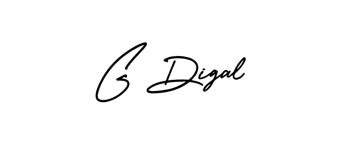 How to make G Digal name signature. Use AmerikaSignatureDemo-Regular style for creating short signs online. This is the latest handwritten sign. G Digal signature style 3 images and pictures png