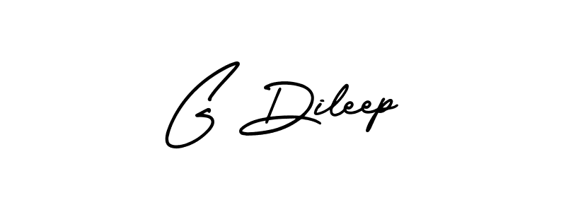 You should practise on your own different ways (AmerikaSignatureDemo-Regular) to write your name (G Dileep) in signature. don't let someone else do it for you. G Dileep signature style 3 images and pictures png