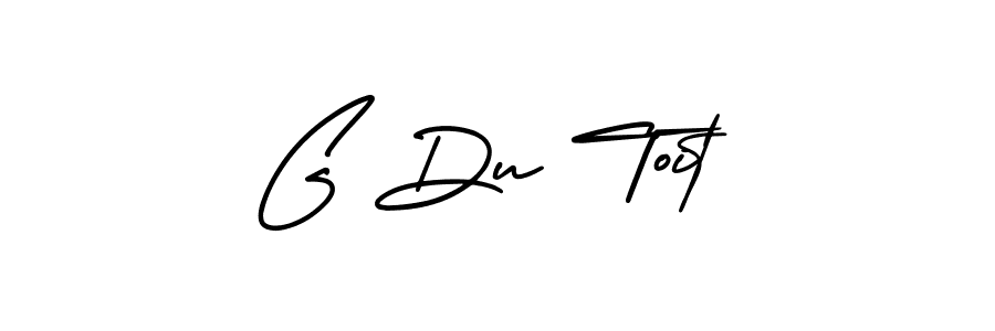 The best way (AmerikaSignatureDemo-Regular) to make a short signature is to pick only two or three words in your name. The name G Du Toit include a total of six letters. For converting this name. G Du Toit signature style 3 images and pictures png