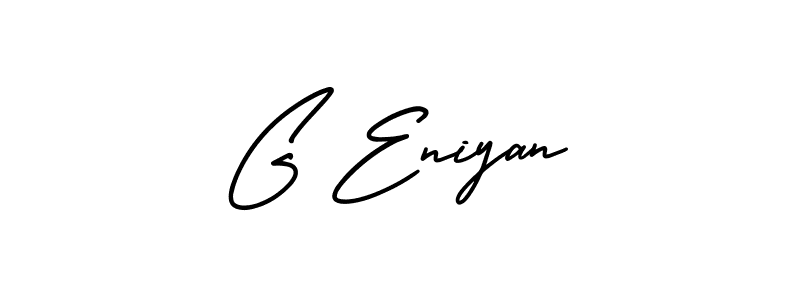 Also You can easily find your signature by using the search form. We will create G Eniyan name handwritten signature images for you free of cost using AmerikaSignatureDemo-Regular sign style. G Eniyan signature style 3 images and pictures png