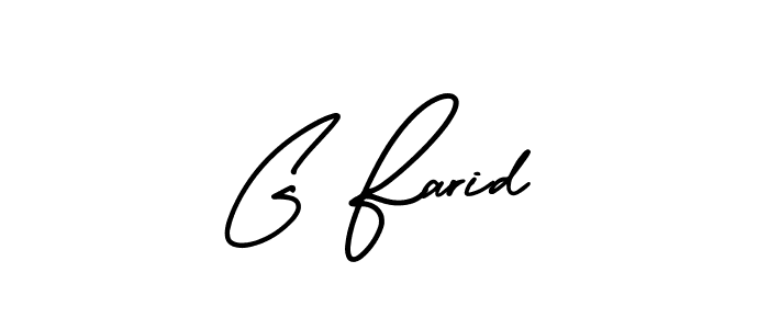 Create a beautiful signature design for name G Farid. With this signature (AmerikaSignatureDemo-Regular) fonts, you can make a handwritten signature for free. G Farid signature style 3 images and pictures png