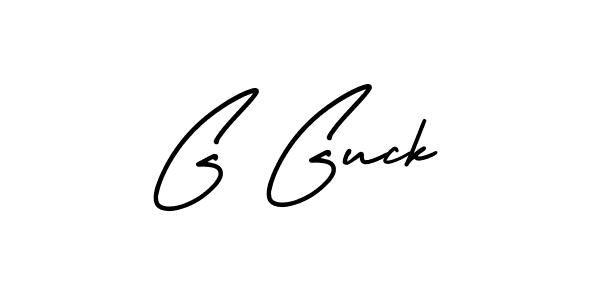 You should practise on your own different ways (AmerikaSignatureDemo-Regular) to write your name (G Guck) in signature. don't let someone else do it for you. G Guck signature style 3 images and pictures png
