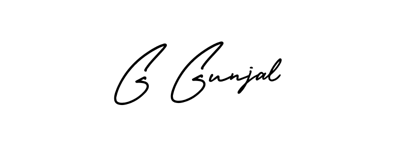 G Gunjal stylish signature style. Best Handwritten Sign (AmerikaSignatureDemo-Regular) for my name. Handwritten Signature Collection Ideas for my name G Gunjal. G Gunjal signature style 3 images and pictures png