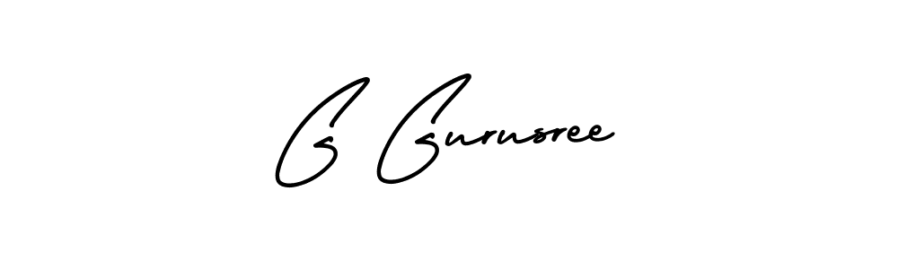 Use a signature maker to create a handwritten signature online. With this signature software, you can design (AmerikaSignatureDemo-Regular) your own signature for name G Gurusree. G Gurusree signature style 3 images and pictures png