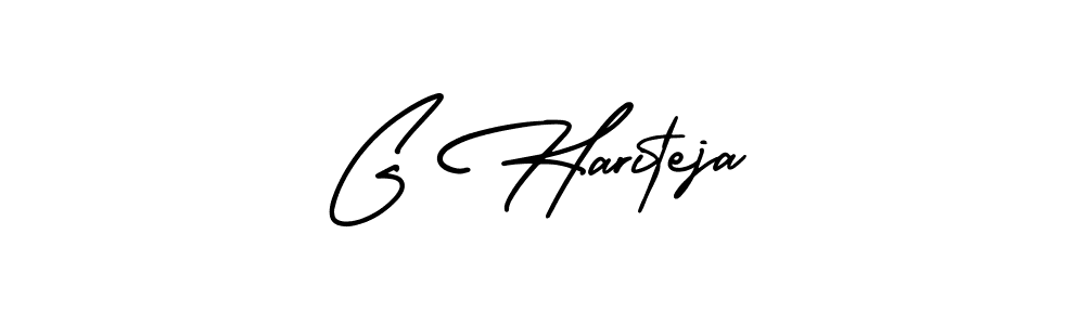 Make a beautiful signature design for name G Hariteja. With this signature (AmerikaSignatureDemo-Regular) style, you can create a handwritten signature for free. G Hariteja signature style 3 images and pictures png