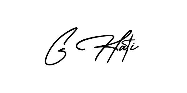 Design your own signature with our free online signature maker. With this signature software, you can create a handwritten (AmerikaSignatureDemo-Regular) signature for name G Hati. G Hati signature style 3 images and pictures png