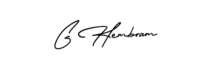 This is the best signature style for the G Hembram name. Also you like these signature font (AmerikaSignatureDemo-Regular). Mix name signature. G Hembram signature style 3 images and pictures png