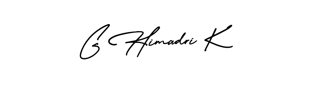 Design your own signature with our free online signature maker. With this signature software, you can create a handwritten (AmerikaSignatureDemo-Regular) signature for name G Himadri K. G Himadri K signature style 3 images and pictures png