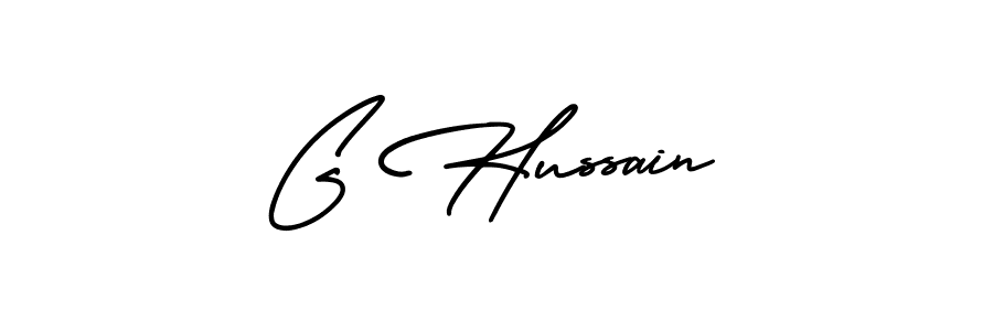 Design your own signature with our free online signature maker. With this signature software, you can create a handwritten (AmerikaSignatureDemo-Regular) signature for name G Hussain. G Hussain signature style 3 images and pictures png