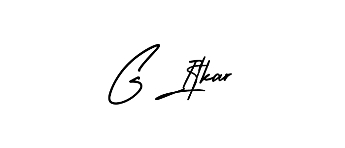 The best way (AmerikaSignatureDemo-Regular) to make a short signature is to pick only two or three words in your name. The name G Itkar include a total of six letters. For converting this name. G Itkar signature style 3 images and pictures png