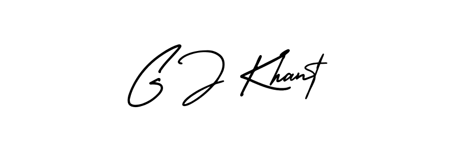 Make a beautiful signature design for name G J Khant. With this signature (AmerikaSignatureDemo-Regular) style, you can create a handwritten signature for free. G J Khant signature style 3 images and pictures png