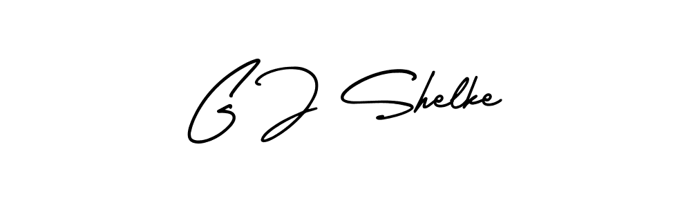 Design your own signature with our free online signature maker. With this signature software, you can create a handwritten (AmerikaSignatureDemo-Regular) signature for name G J Shelke. G J Shelke signature style 3 images and pictures png