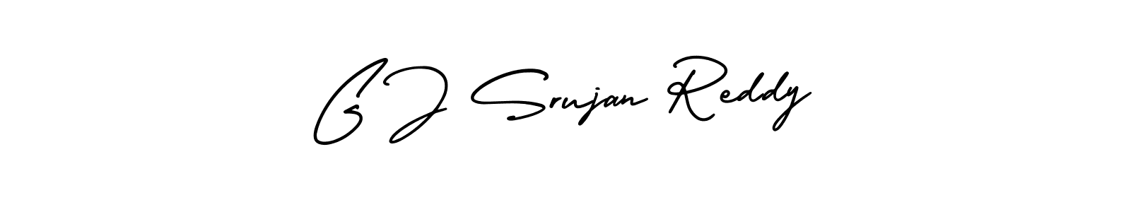 The best way (AmerikaSignatureDemo-Regular) to make a short signature is to pick only two or three words in your name. The name G J Srujan Reddy include a total of six letters. For converting this name. G J Srujan Reddy signature style 3 images and pictures png