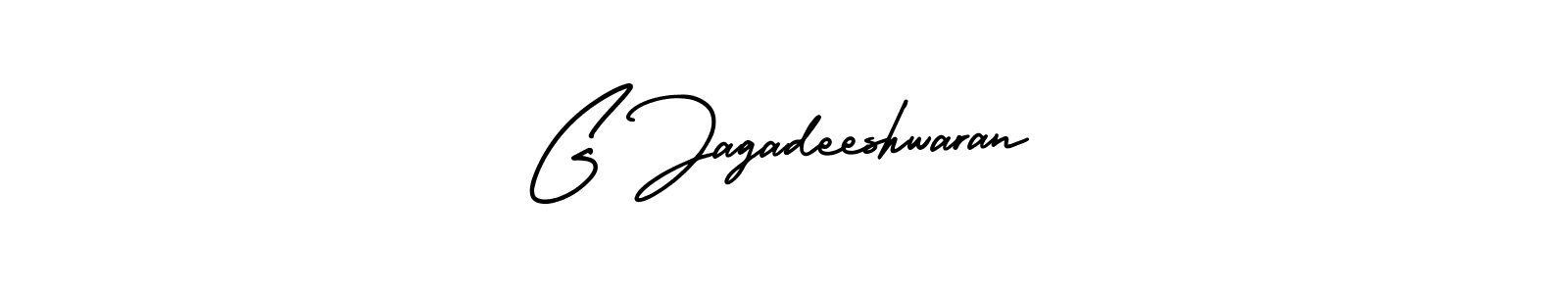 You should practise on your own different ways (AmerikaSignatureDemo-Regular) to write your name (G Jagadeeshwaran) in signature. don't let someone else do it for you. G Jagadeeshwaran signature style 3 images and pictures png