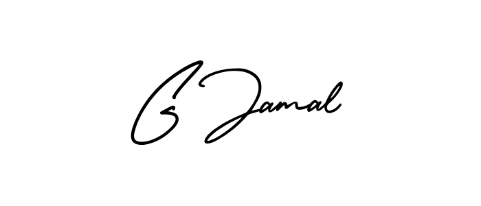 You should practise on your own different ways (AmerikaSignatureDemo-Regular) to write your name (G Jamal) in signature. don't let someone else do it for you. G Jamal signature style 3 images and pictures png