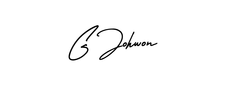 Design your own signature with our free online signature maker. With this signature software, you can create a handwritten (AmerikaSignatureDemo-Regular) signature for name G Johwon. G Johwon signature style 3 images and pictures png