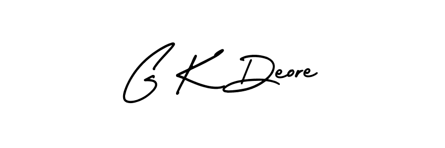 Design your own signature with our free online signature maker. With this signature software, you can create a handwritten (AmerikaSignatureDemo-Regular) signature for name G K Deore. G K Deore signature style 3 images and pictures png