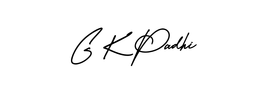 How to make G K Padhi name signature. Use AmerikaSignatureDemo-Regular style for creating short signs online. This is the latest handwritten sign. G K Padhi signature style 3 images and pictures png