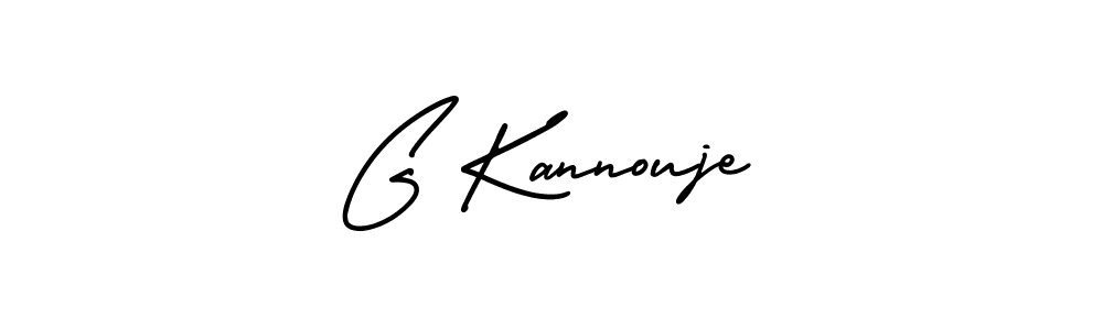 You should practise on your own different ways (AmerikaSignatureDemo-Regular) to write your name (G Kannouje) in signature. don't let someone else do it for you. G Kannouje signature style 3 images and pictures png