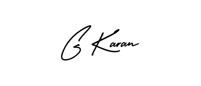 Use a signature maker to create a handwritten signature online. With this signature software, you can design (AmerikaSignatureDemo-Regular) your own signature for name G Karan. G Karan signature style 3 images and pictures png