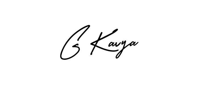 How to make G Kavya name signature. Use AmerikaSignatureDemo-Regular style for creating short signs online. This is the latest handwritten sign. G Kavya signature style 3 images and pictures png
