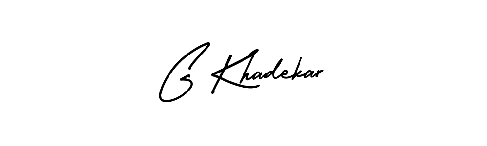 Use a signature maker to create a handwritten signature online. With this signature software, you can design (AmerikaSignatureDemo-Regular) your own signature for name G Khadekar. G Khadekar signature style 3 images and pictures png