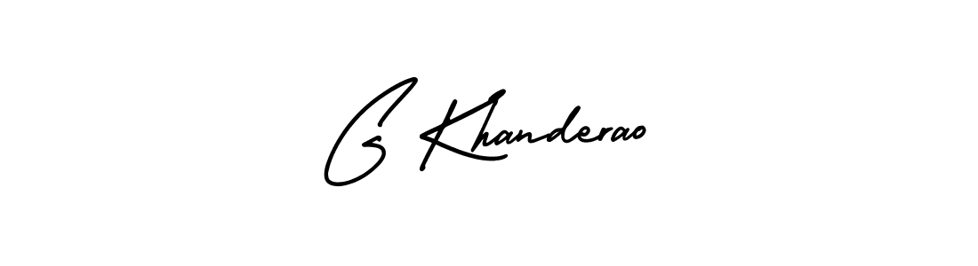 G Khanderao stylish signature style. Best Handwritten Sign (AmerikaSignatureDemo-Regular) for my name. Handwritten Signature Collection Ideas for my name G Khanderao. G Khanderao signature style 3 images and pictures png