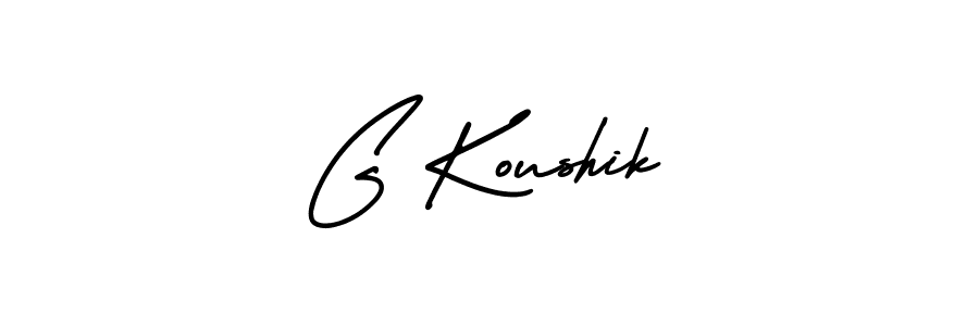 Make a beautiful signature design for name G Koushik. With this signature (AmerikaSignatureDemo-Regular) style, you can create a handwritten signature for free. G Koushik signature style 3 images and pictures png