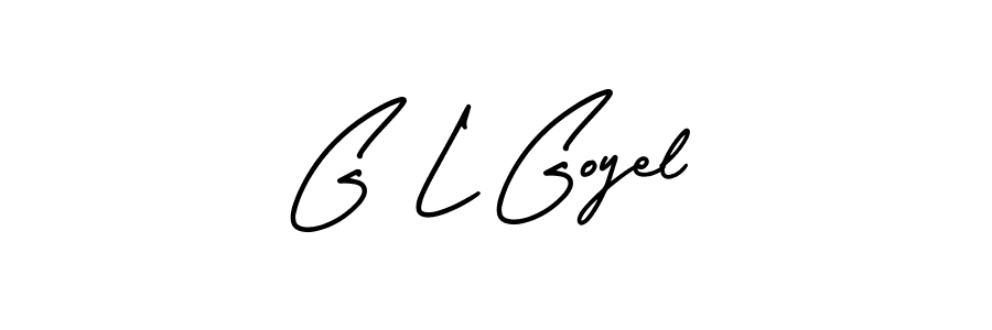 This is the best signature style for the G L Goyel name. Also you like these signature font (AmerikaSignatureDemo-Regular). Mix name signature. G L Goyel signature style 3 images and pictures png