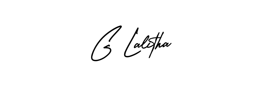 Use a signature maker to create a handwritten signature online. With this signature software, you can design (AmerikaSignatureDemo-Regular) your own signature for name G Lalitha. G Lalitha signature style 3 images and pictures png