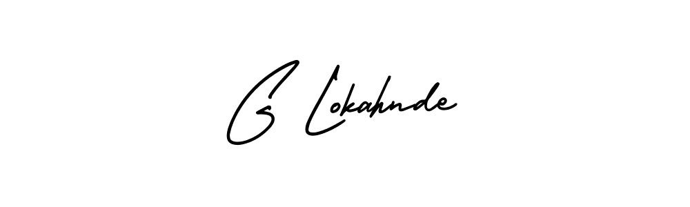 You should practise on your own different ways (AmerikaSignatureDemo-Regular) to write your name (G Lokahnde) in signature. don't let someone else do it for you. G Lokahnde signature style 3 images and pictures png